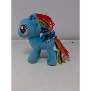 My Little Pony Rainbow Dash Plush 7" Yarn Mane Tail Stuffed Animal Toy 2020 Blue